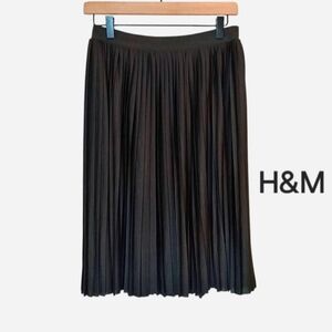 H&M Divided Black Midi Preppy Pleated Skirt Size S Y2K Fall Fashion Autumn